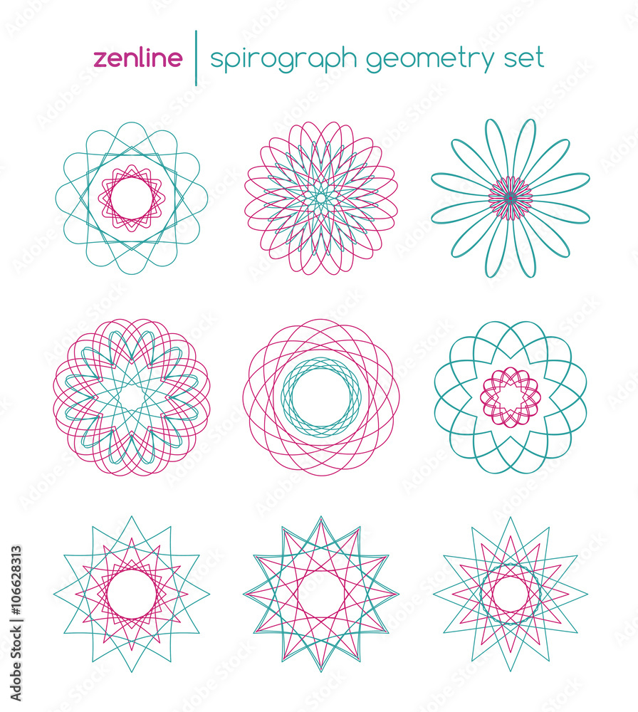 Vector spirograph symbols