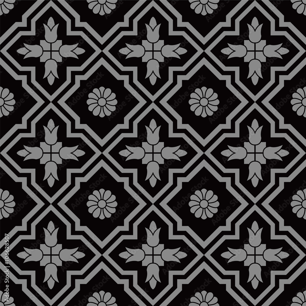 Elegant dark antique background image of cross flower kaleidoscope