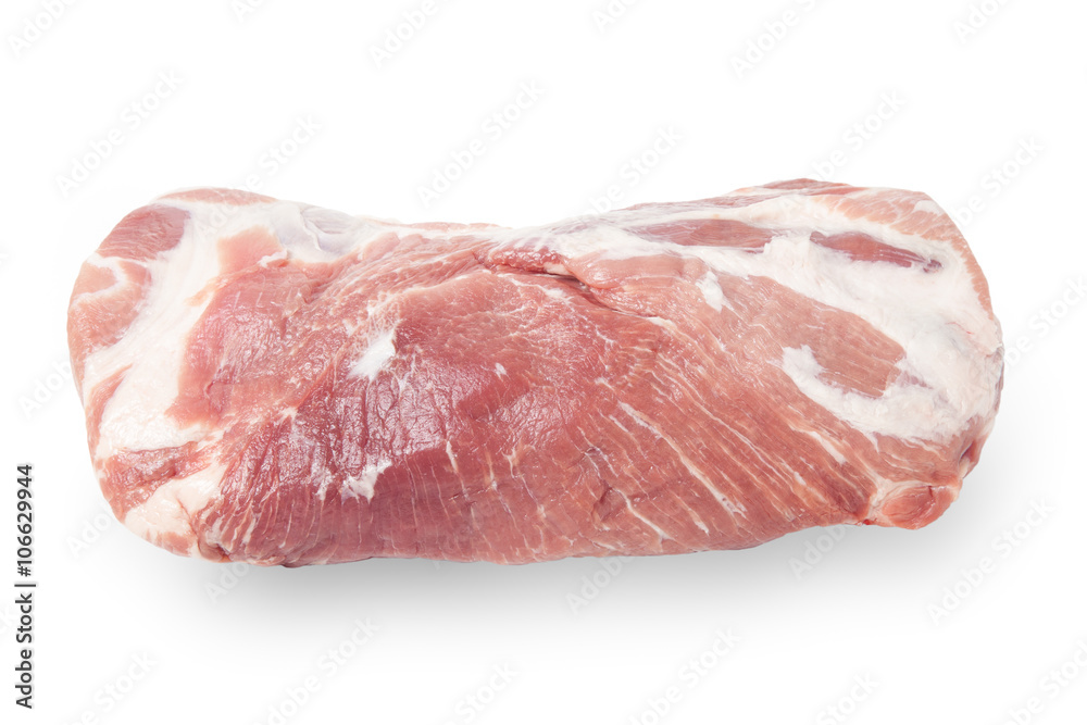 Fresh raw pork meat isolated with shadow on white background Fresh raw pork meat isolated with shadow on white background