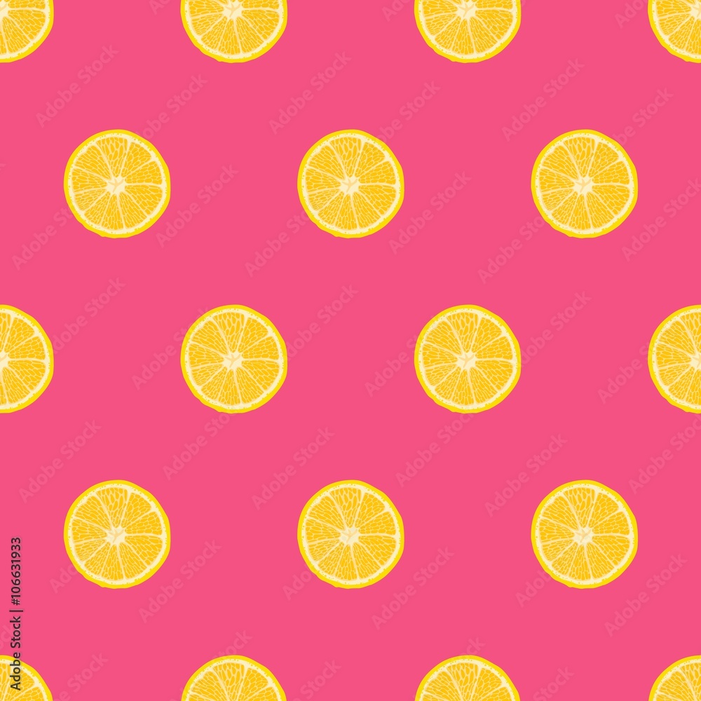 Sliced Lemon Seamless Vector Pattern