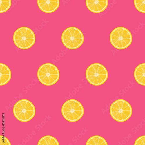 Sliced Lemon Seamless Vector Pattern