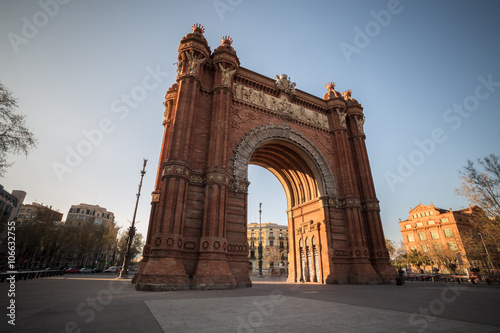 Photography arc de triomf building barcelona spain