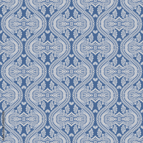 Seamless Paisley Pattern. Hand drawn ornamental wallpaper or textile pattern with Paisley motives. 