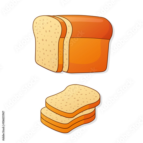Half a loaf of bread and slices.