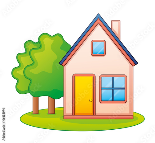 House with trees.