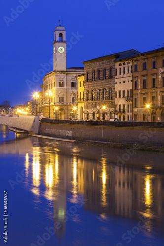 Pisa architecture with the clock tower