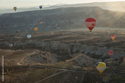 Air balloons above the valley
