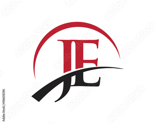 JE red letter logo swoosh