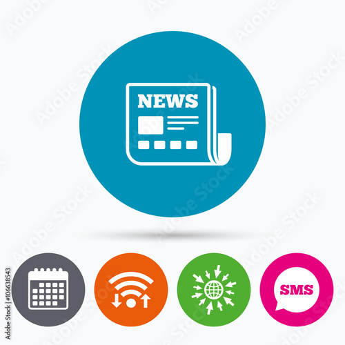 News icon. Newspaper sign. Mass media symbol.