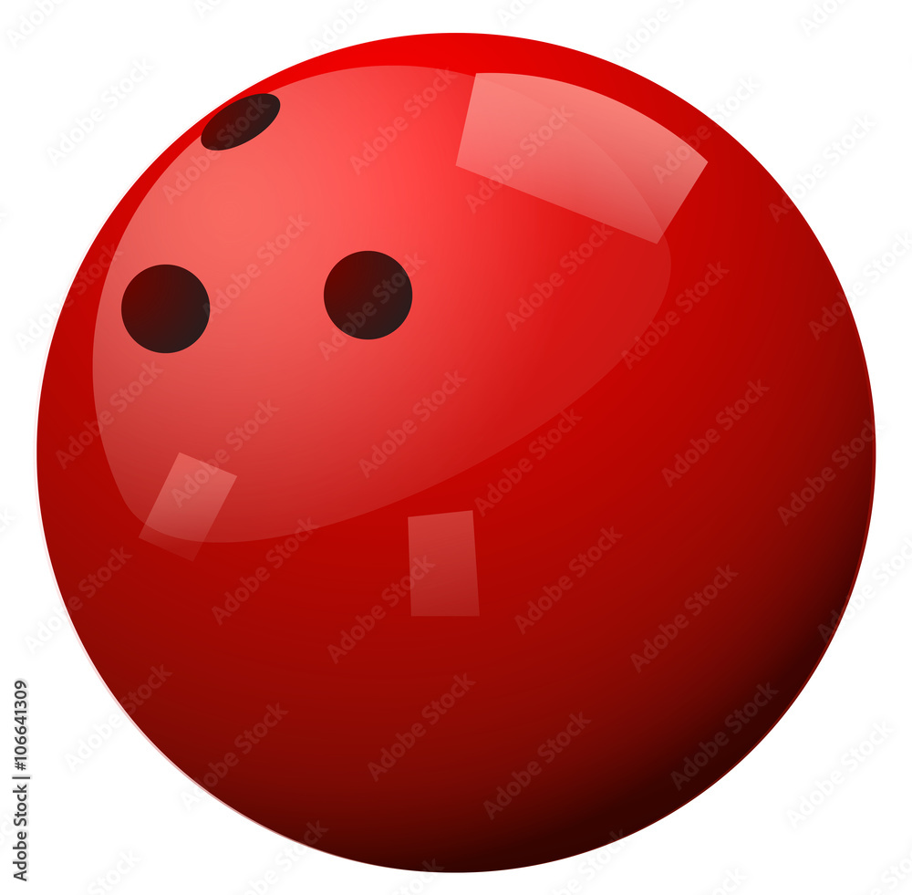 Fototapeta premium Red bowling ball on white background