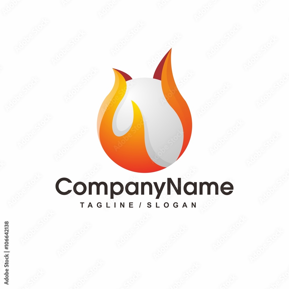 Fire Flame Logo design vector 