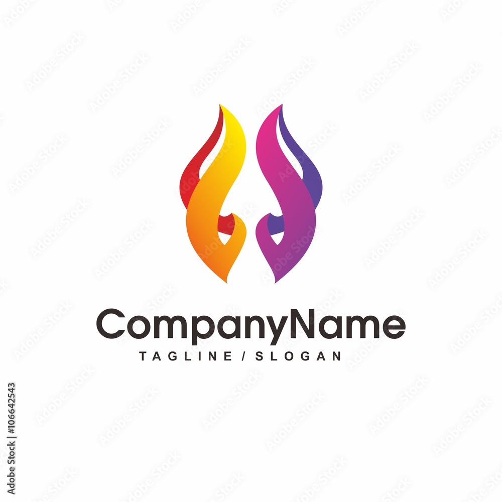 Fototapeta premium Fire Flame Logo design vector