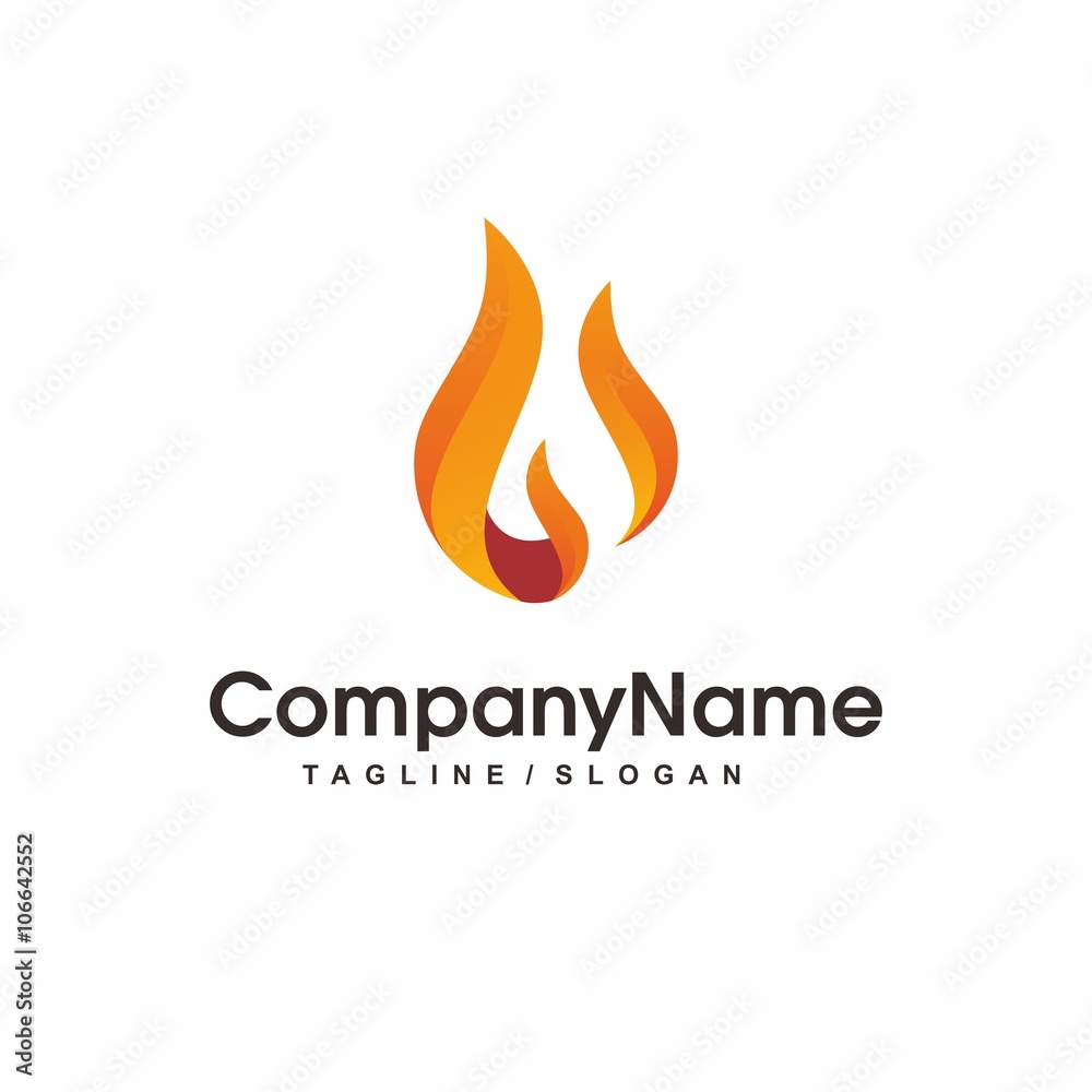 Fire Flame Logo design vector
