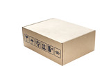 Cardboard box isolated on a white background, clipping path
