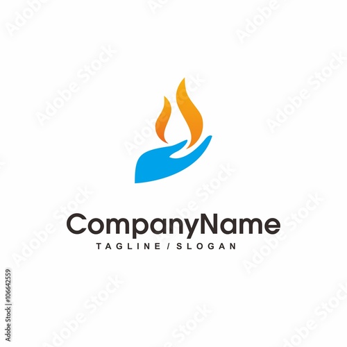 Fire Flame Logo design vector © runsell