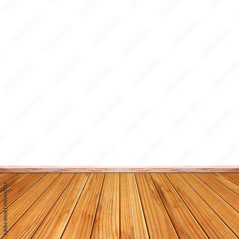 White walls and wood floor for text and background White walls and wood floor for text and background