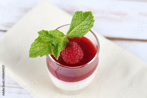 Delicious berry mousse in a glass