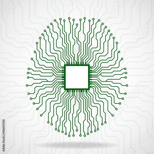 Brain. Cpu. Circuit board