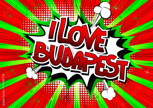 Wallpaper Mural I Love Budapest - Comic book style word. Torontodigital.ca