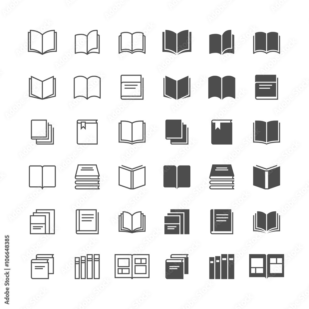 Fototapeta premium Book icons, included normal and enable state.