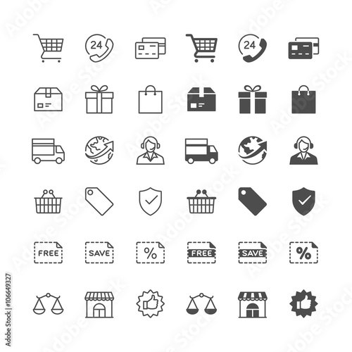 E-commerce icons, included normal and enable state.