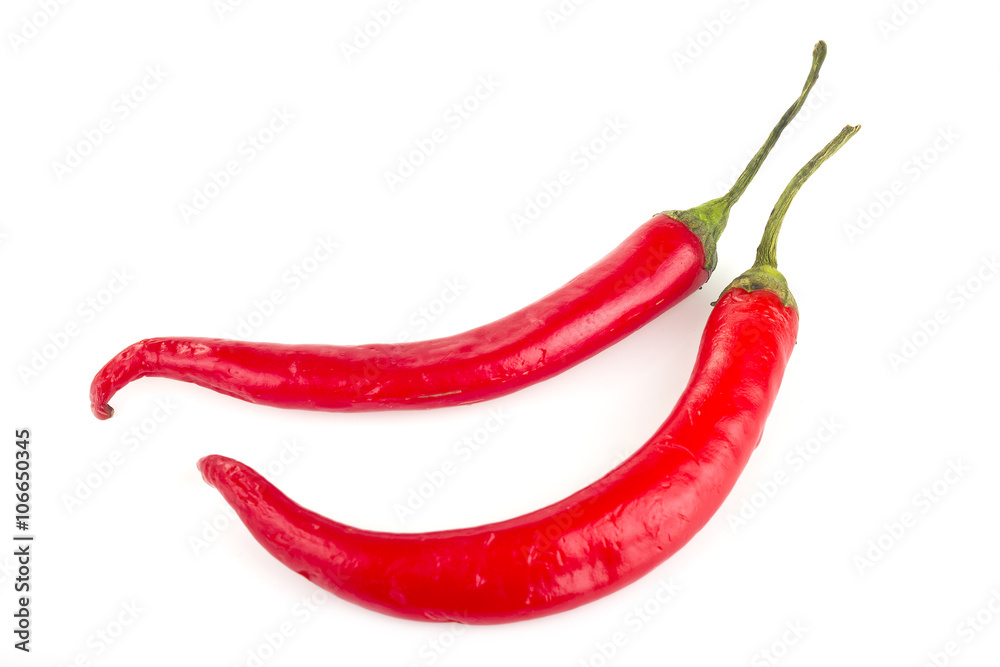 Chile red pepper on a white background