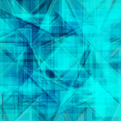 Vector abstract background. Consists of geometric elements. The elements have a triangular shape. In blue.