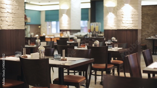 Empty restaurant in the morning