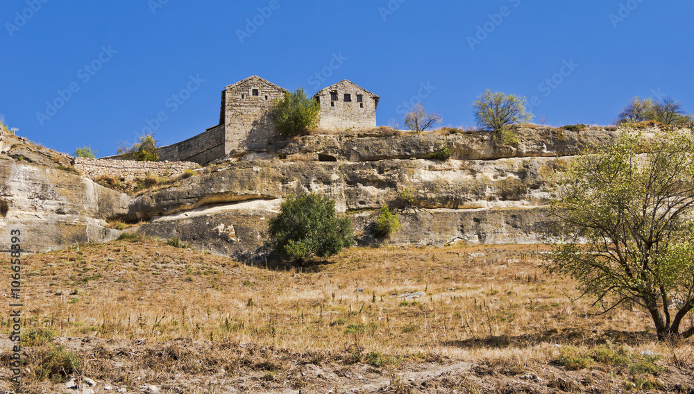Chufut-Kale -  a medieval cave city-fortress in the Crimea.Russia. Karaites Kenassa XVI and XVIII century.