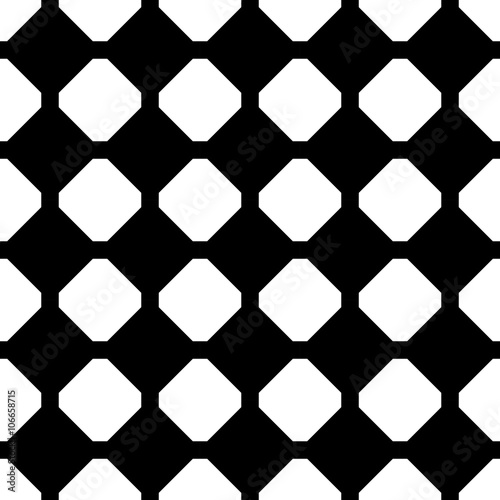 Fototapeta Naklejka Na Ścianę i Meble -  Vector modern seamless geometry pattern tiles, black and white abstract geometric background, subtle pillow print, monochrome retro texture, hipster fashion design