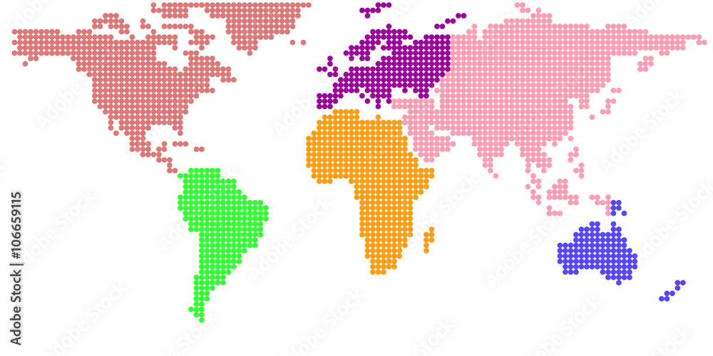 Obraz premium World map in round dot