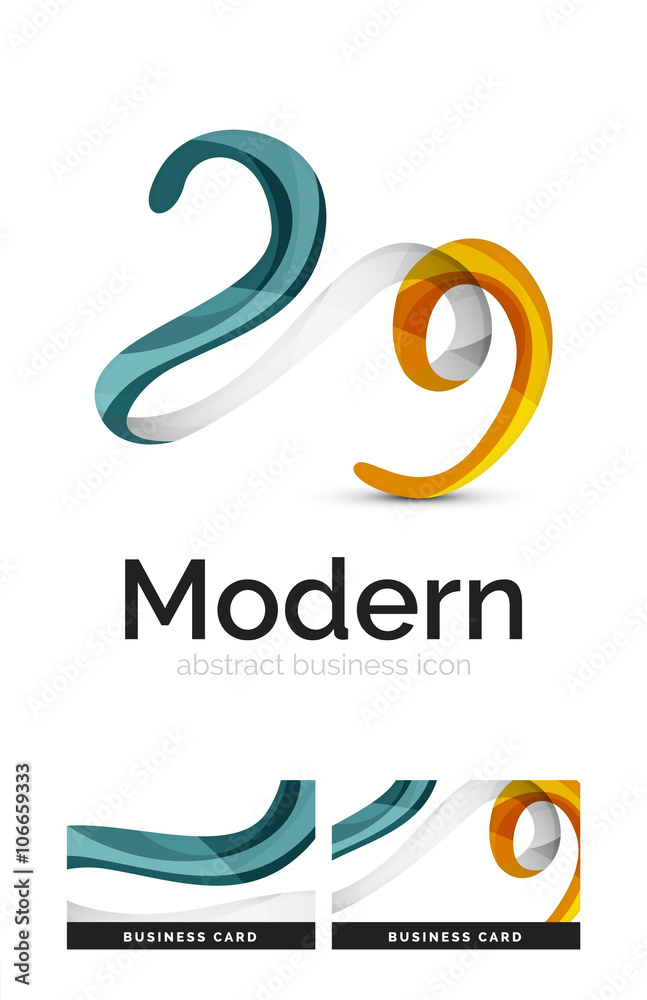 Fototapeta premium Ribbon swirl business logo