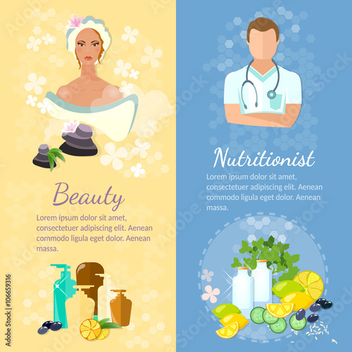 Woman face banner skin care proper nutrition dietetics