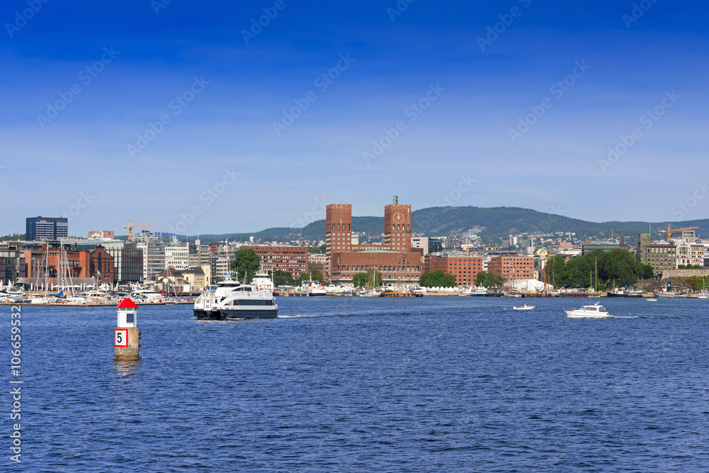 Obraz premium View of Oslo Radhuset Norway