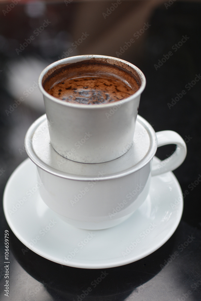 Coffee in Vietnam restaurant on the table 