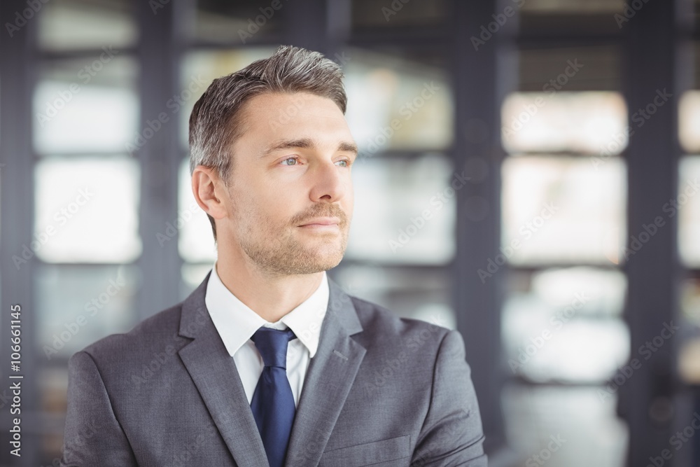 Handsome businessman looking away Handsome businessman looking away