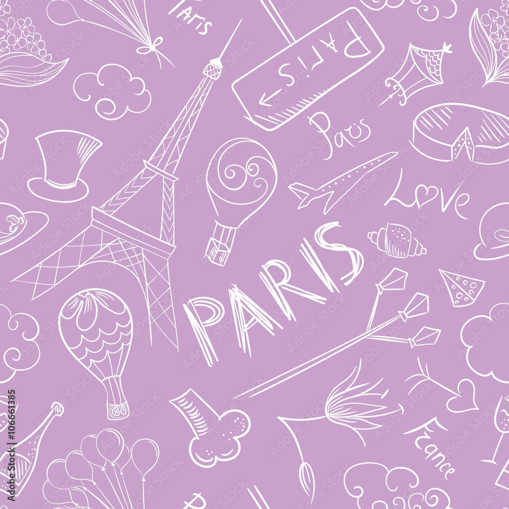 Paris Vector Sketch Pattern Paris Vector Sketch Pattern