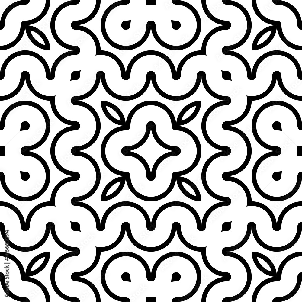 Design seamless monochrome decorative pattern Design seamless monochrome decorative pattern