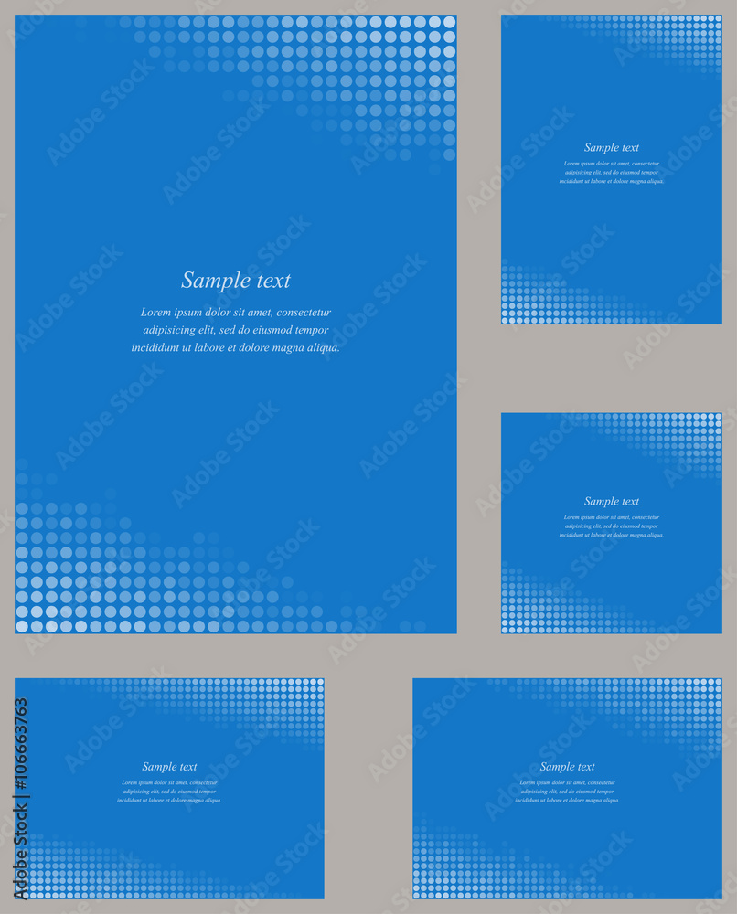 Blue page corner design template set
