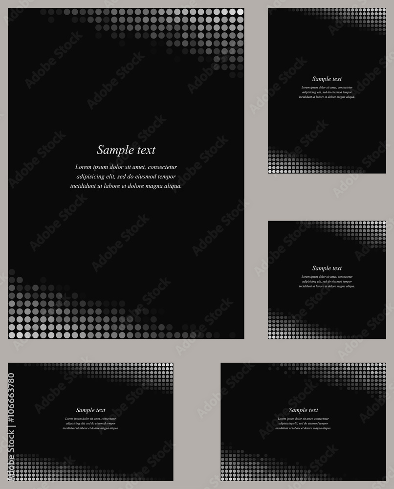 Black page corner design template set