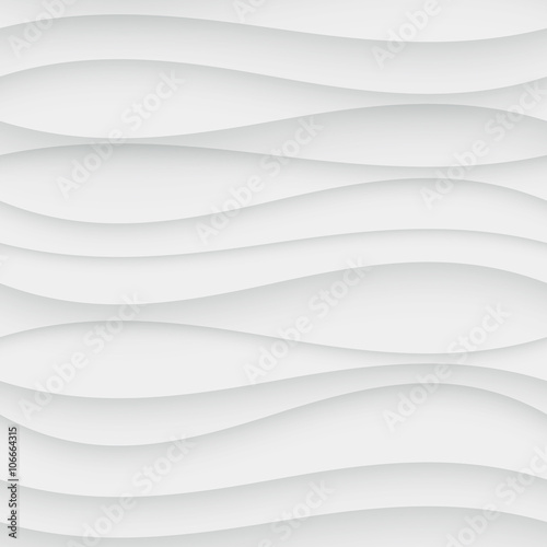 Seamless Wave Pattern. Curved Shapes Background. Regular White Texture