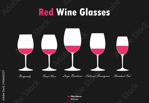 Red wine glass silhouettes vector