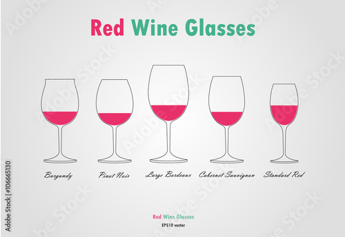 Red wine glass silhouettes vector