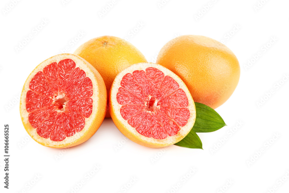 Grapefruit fruits isolated on a white background Grapefruit fruits isolated on a white background
