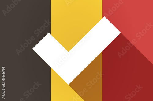 Long shadow Belgium flag with a check mark