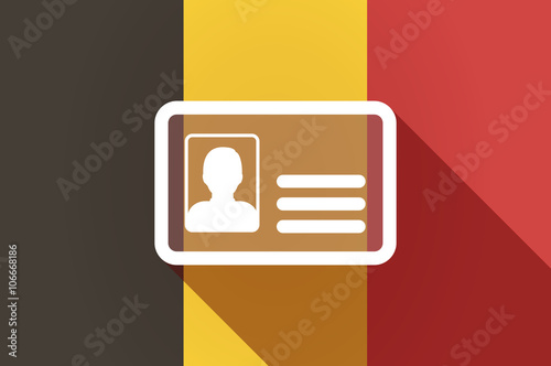 Long shadow Belgium flag with an id card