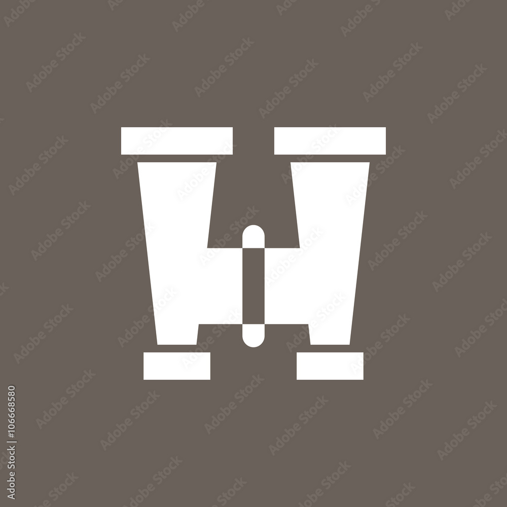 Binoculars Icon on Dark Gray Color. Eps-10. Binoculars Icon on Dark Gray Color. Eps-10.