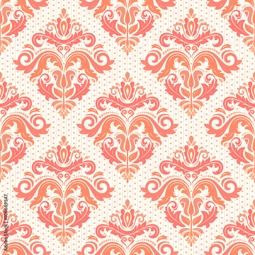 Damask seamless colorful ornament. Traditional pattern. Classic oriental background