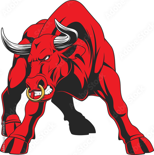 Ferocious bull attacks