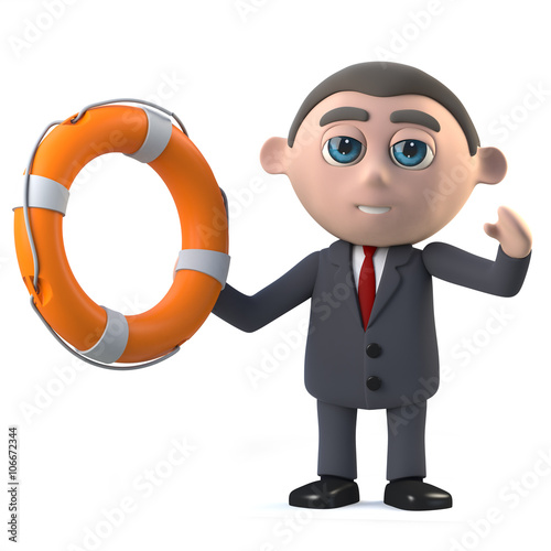 3d Businessman comes to the rescue